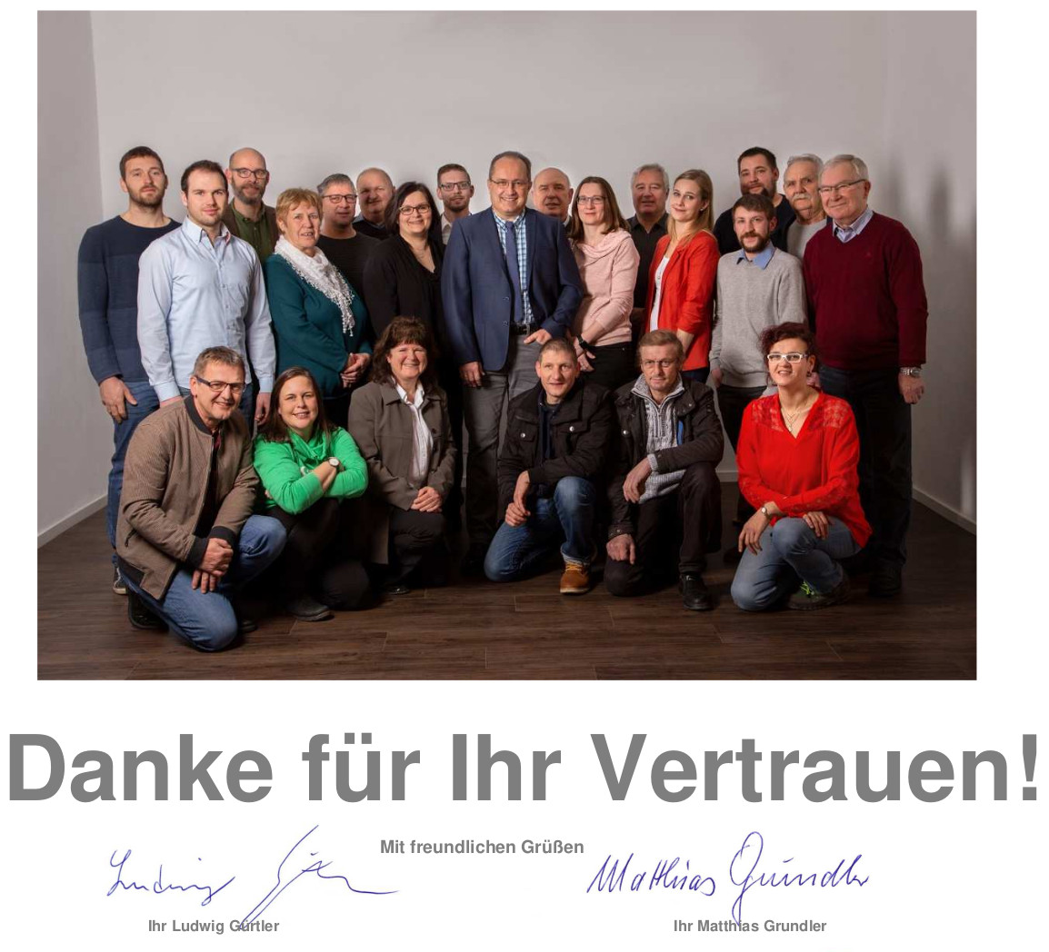 Danke für Ihr Vertrauen